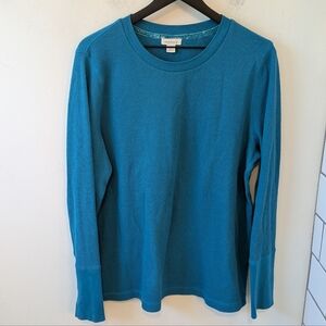 Sundance Women's Teal Thermal Long Sleeve Shirt Velvet Cuff XXL